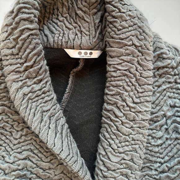 Anthropologie 3 Dots Cardigan Womens XS Grey Open Front Textured Knit Cozy Fall - Picture 4 of 6